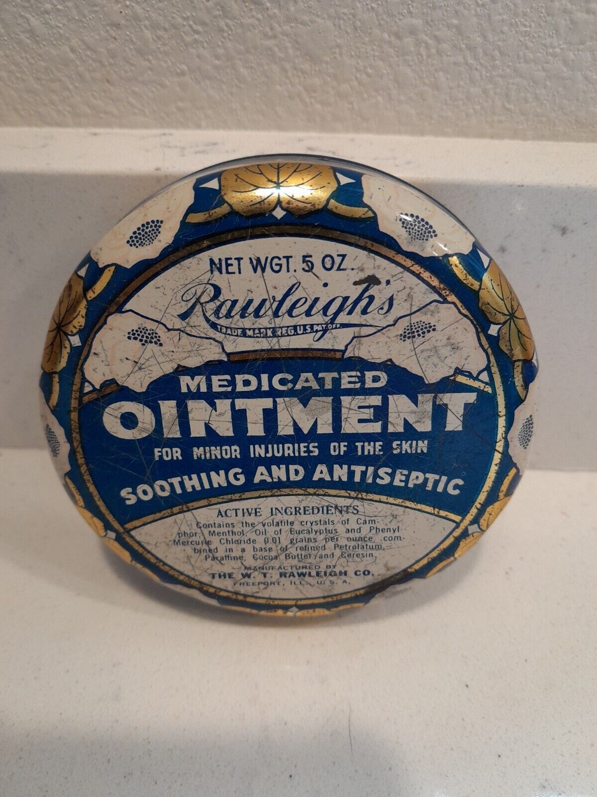 Vintage Rawleighs Medicated Oitment Tin Litho (Empty) 5 oz Size