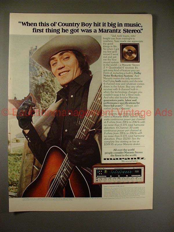 1975 Marantz Stereo Ad w/ Farley J. Dollar, NICE