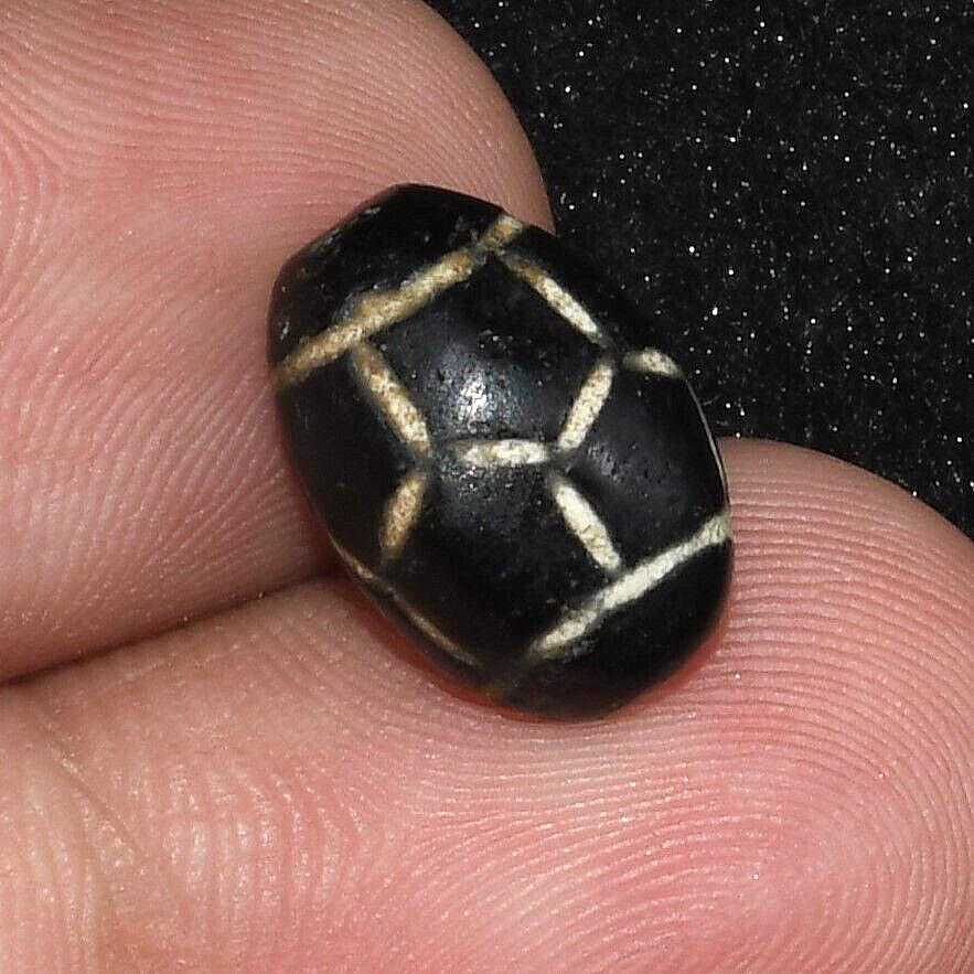 Authentic Ancient Etched Agate Longevity Dzi Bead in Perfect Condition