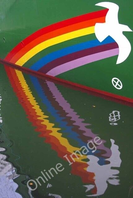 Photo 6x4 Rainbow Warrior Logo Poplar\\/TQ3780 The symbol of Greenpeace on c2011