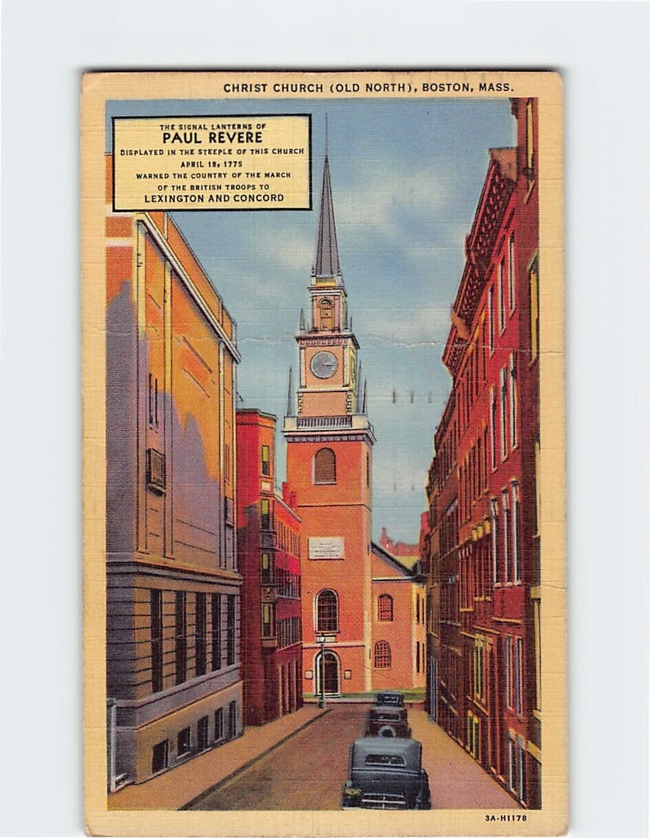 Postcard Christ Church (Old North) Boston Massachusetts USA