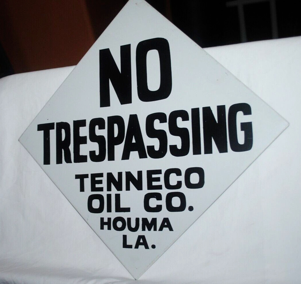 Tenneco Oil Co., Houma, Louisiana, vintage metal 