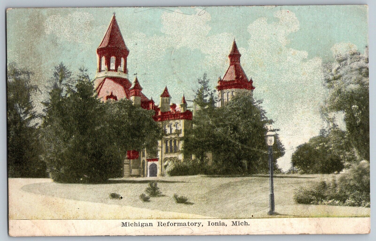 Ionia, Michigan MI - Beautiful Michigan Reformatory Castle - Vintage Postcards