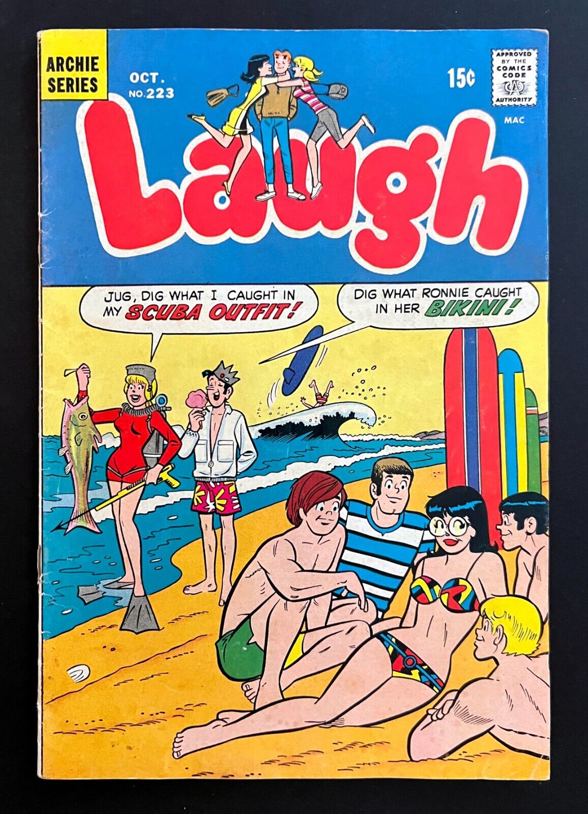 LAUGH #223 Betty and Veronica Bikini Cover Archie Comics 1969