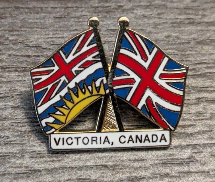 Victoria, British Columbia Canada Flag Crossed With Flag Of England Lapel Pin