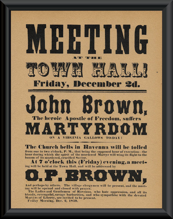 Abolitionist John Brown Poster Reprint On 100 Year Old Paper *P035