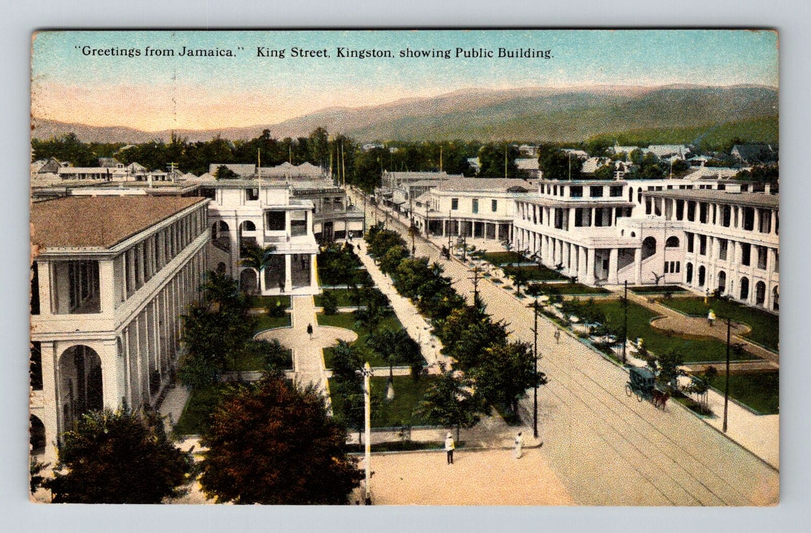 Kingston-Jamaica, King Street, Public Buildings, Greetings, Vintage Postcard