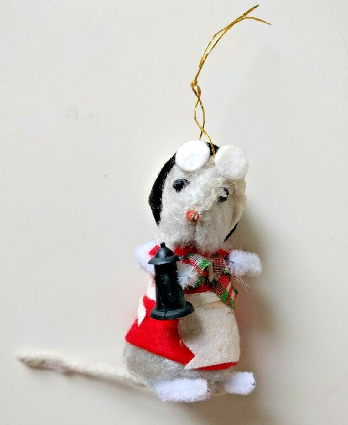 Vintage 1960s Christmas Ornament:  Missy Mouse Ready to Serve Coffee