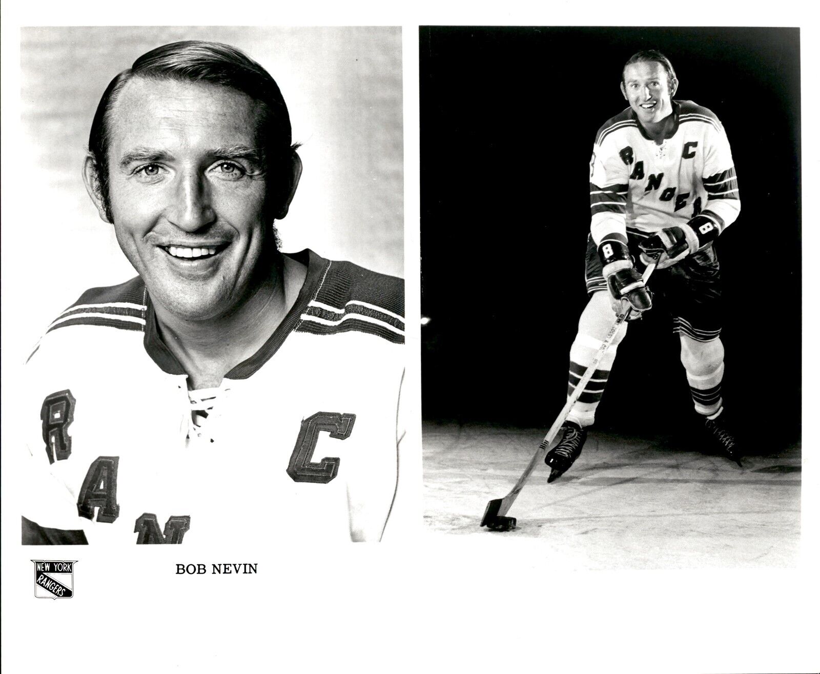 PF17 Original Photo BOB NEVIN 1963-71 NEW YORK RANGERS NHL HOCKEY RIGHT WING