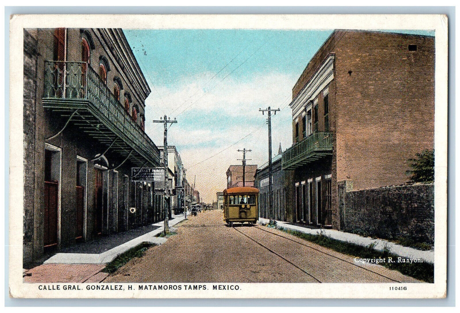 Matamoros Tamaulipas Mexico Postcard Calle Gral Gonzalez H 1913 Antique
