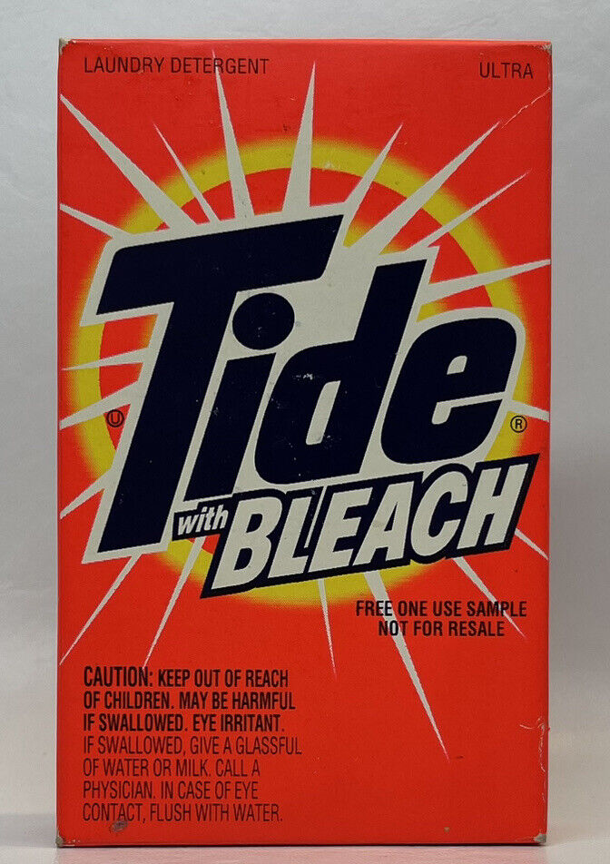 Vtg 1998 Tide with Bleach Laundry Detergent Free Sample Prop New Old Stock 4.5\