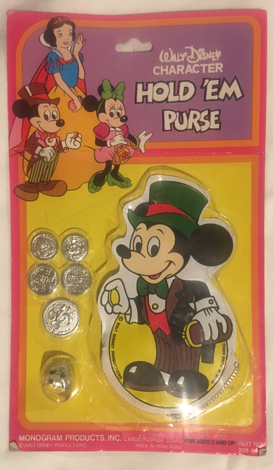 Vintage Mickey Mouse Disney Hold Em Purse Ring Coins New NOS NIP 1980s Taiwan