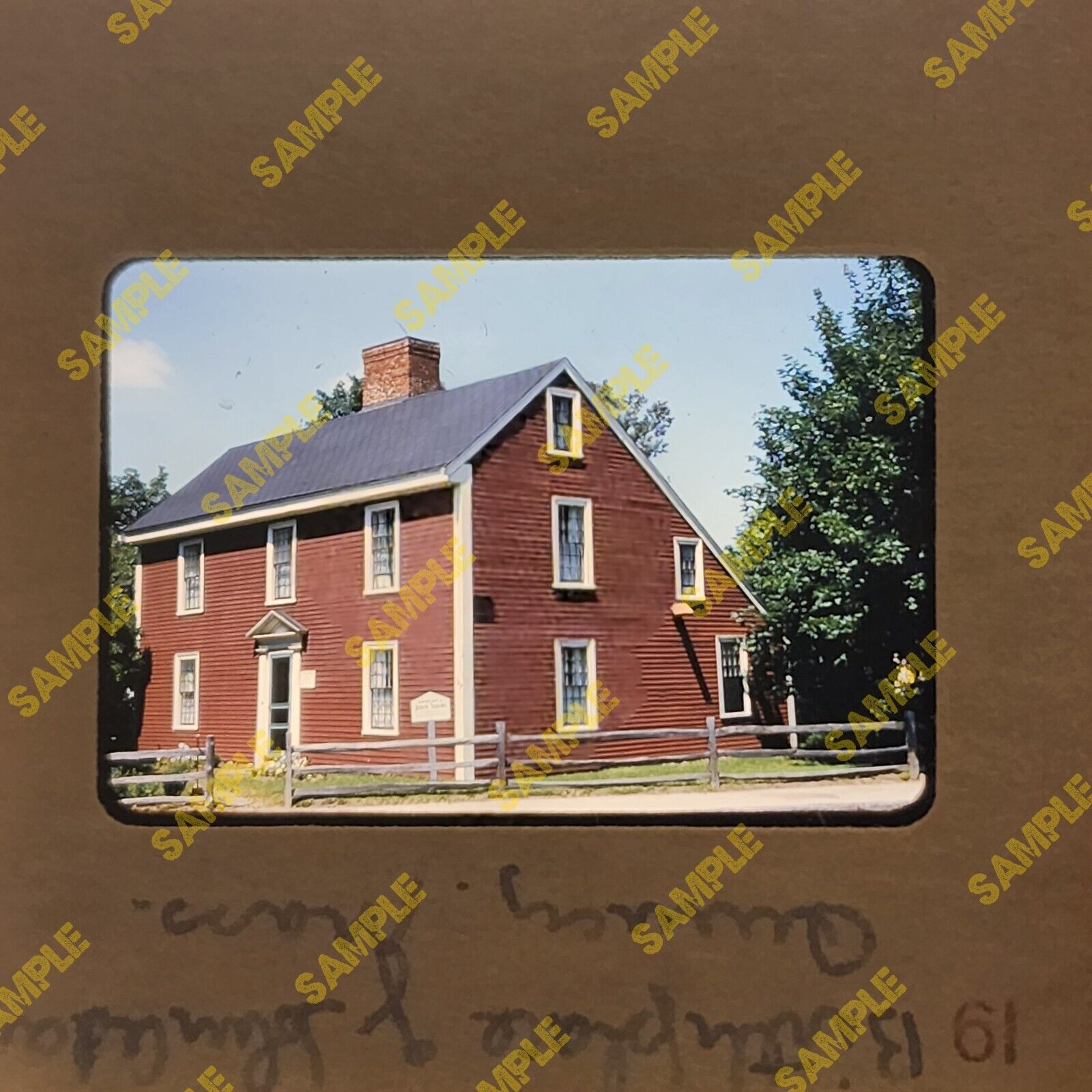 Vintage 35mm Slide - MASSACHUSETTS 1950s Quincy John Adams Birthplace Red Border