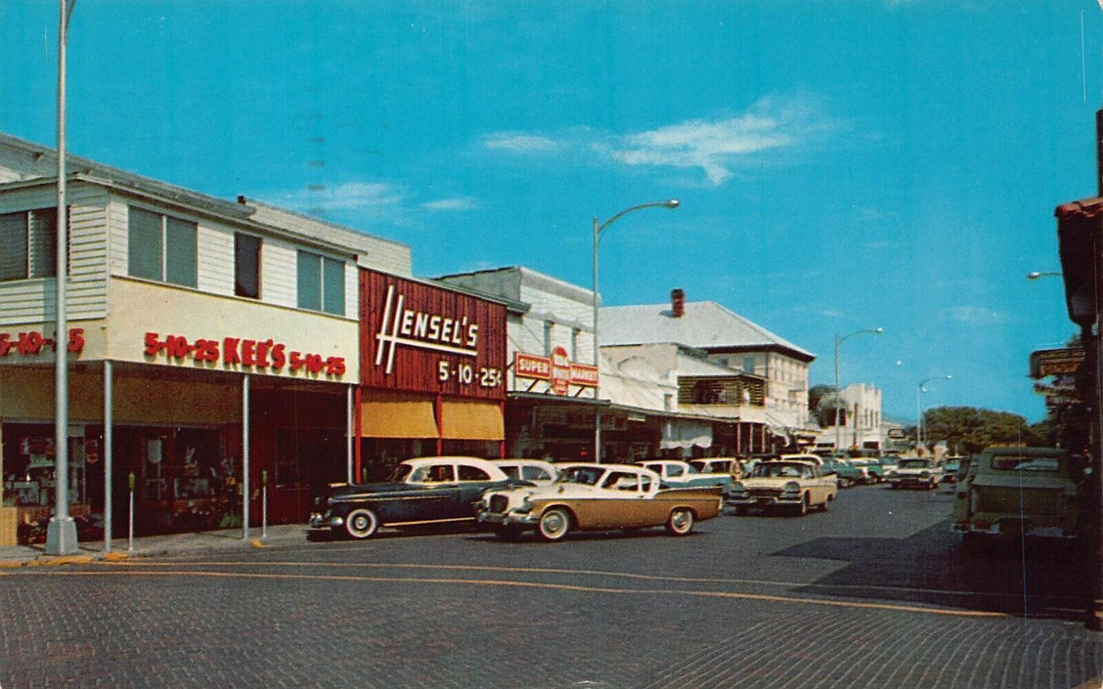 Kissimmee St Saint Cloud FL Florida Main Street Downtown 1960s Vtg Postcard N9