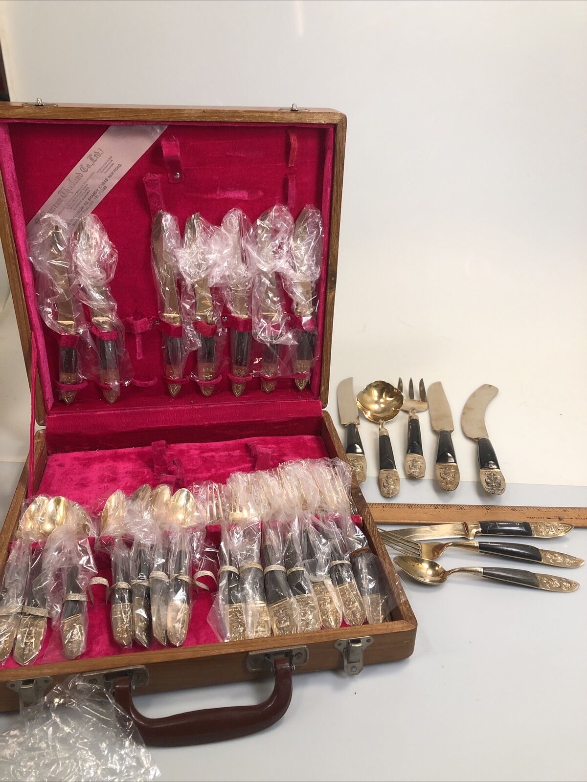 Vintage From Thailand Beautiful Silverware Set For 8 