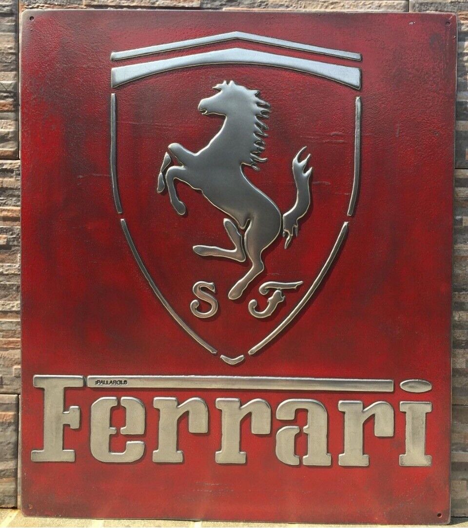 vintage Metal Sign Ferrari