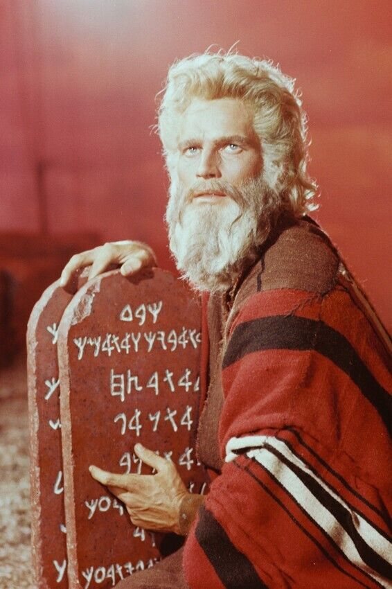 The Ten Commandments 24x36 inch Poster Charlton Heston As Moses With Tablet