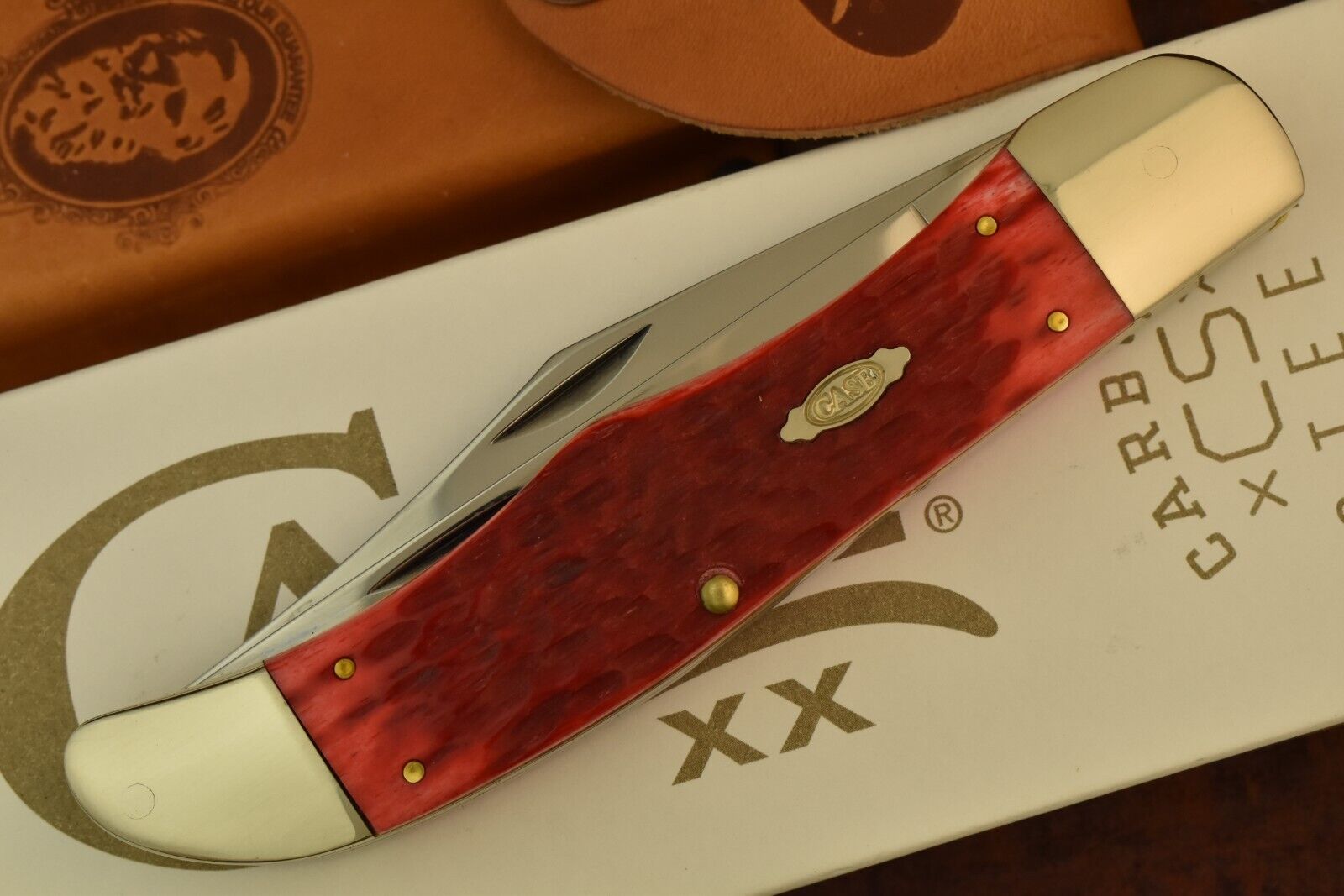 CASE XX USA 2023 JIGGED RED BONE JUMBO FOLDING HUNTER KNIFE NICE 6265 CV