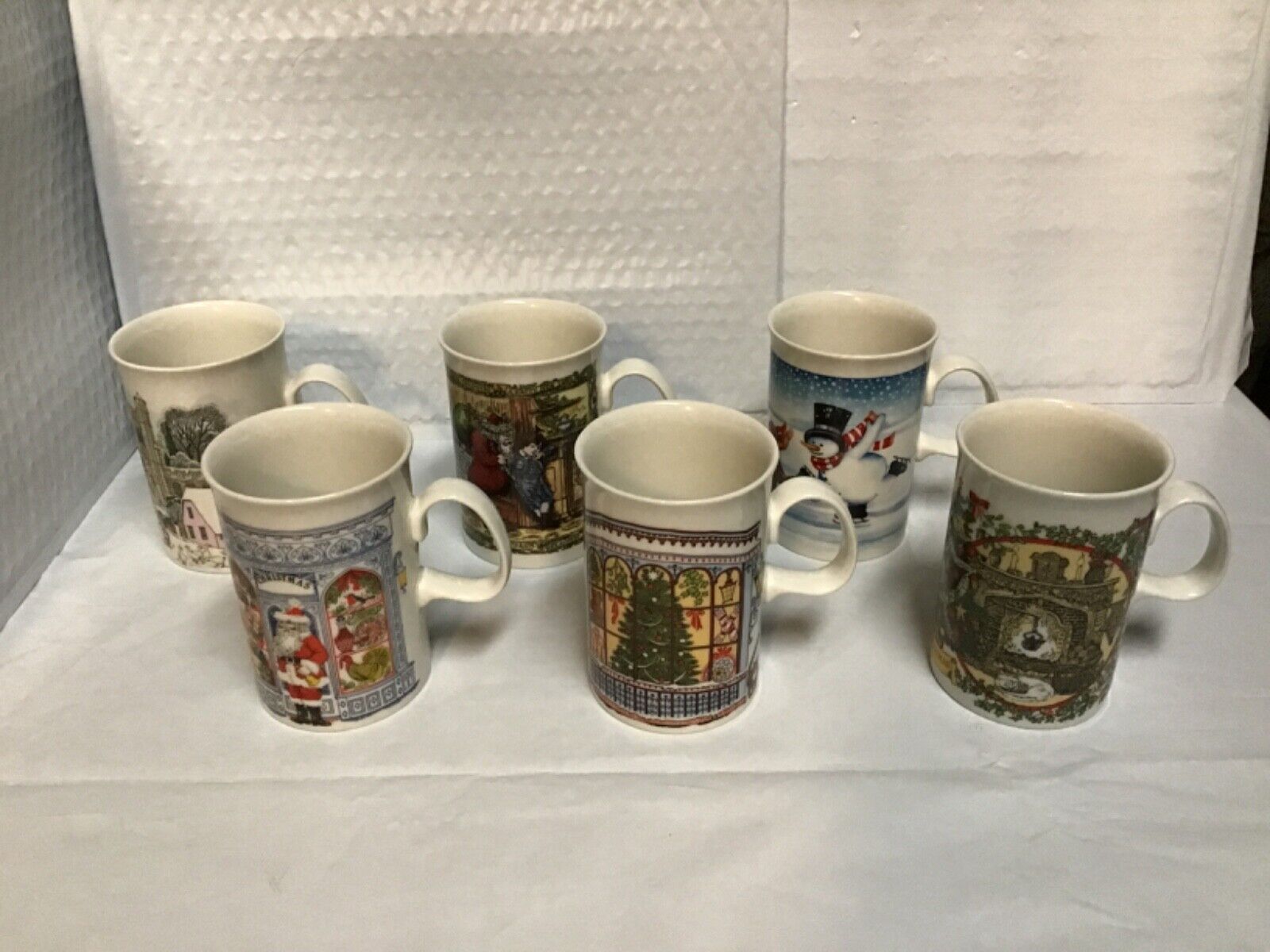 Lot of 6 Dunoon Scotland Christmas Themed Coffee/Tea Mugs
