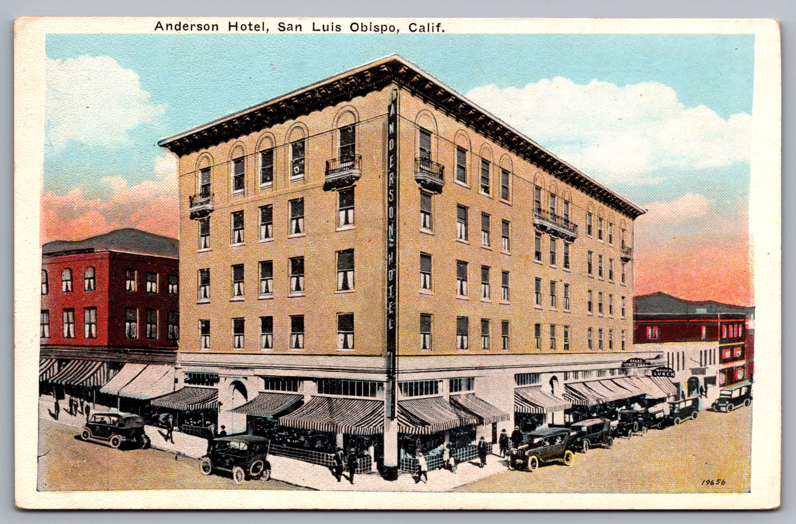 Postcard c1915 Anderson Hotel San Luis Obispo California