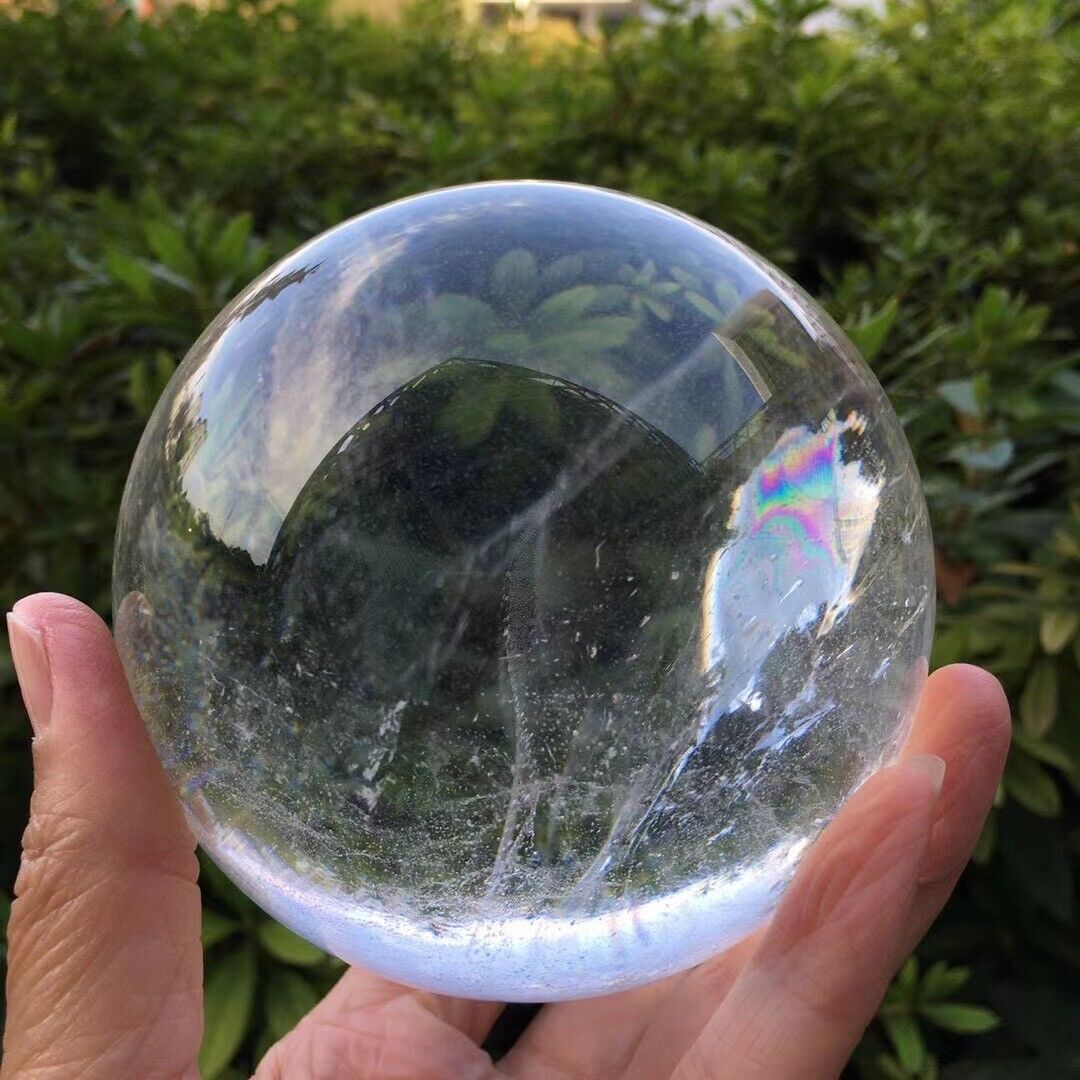 2.75LB TOPNatural clear quartz ball carved crystal sphere decoration healing