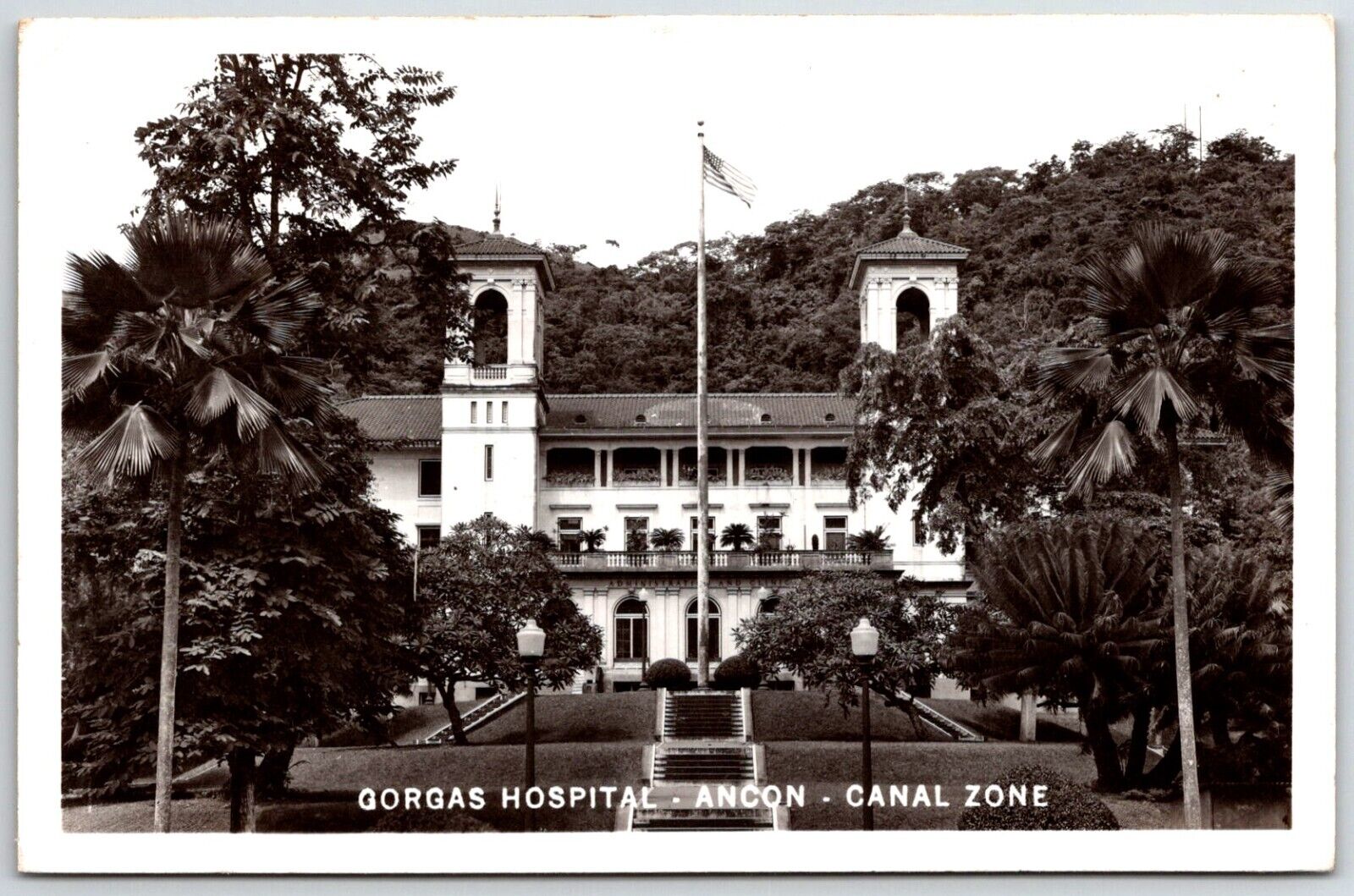 RPPC GORGAS HOSPITAL ANCON CANAL ZONE PANAMA 1950's real photo