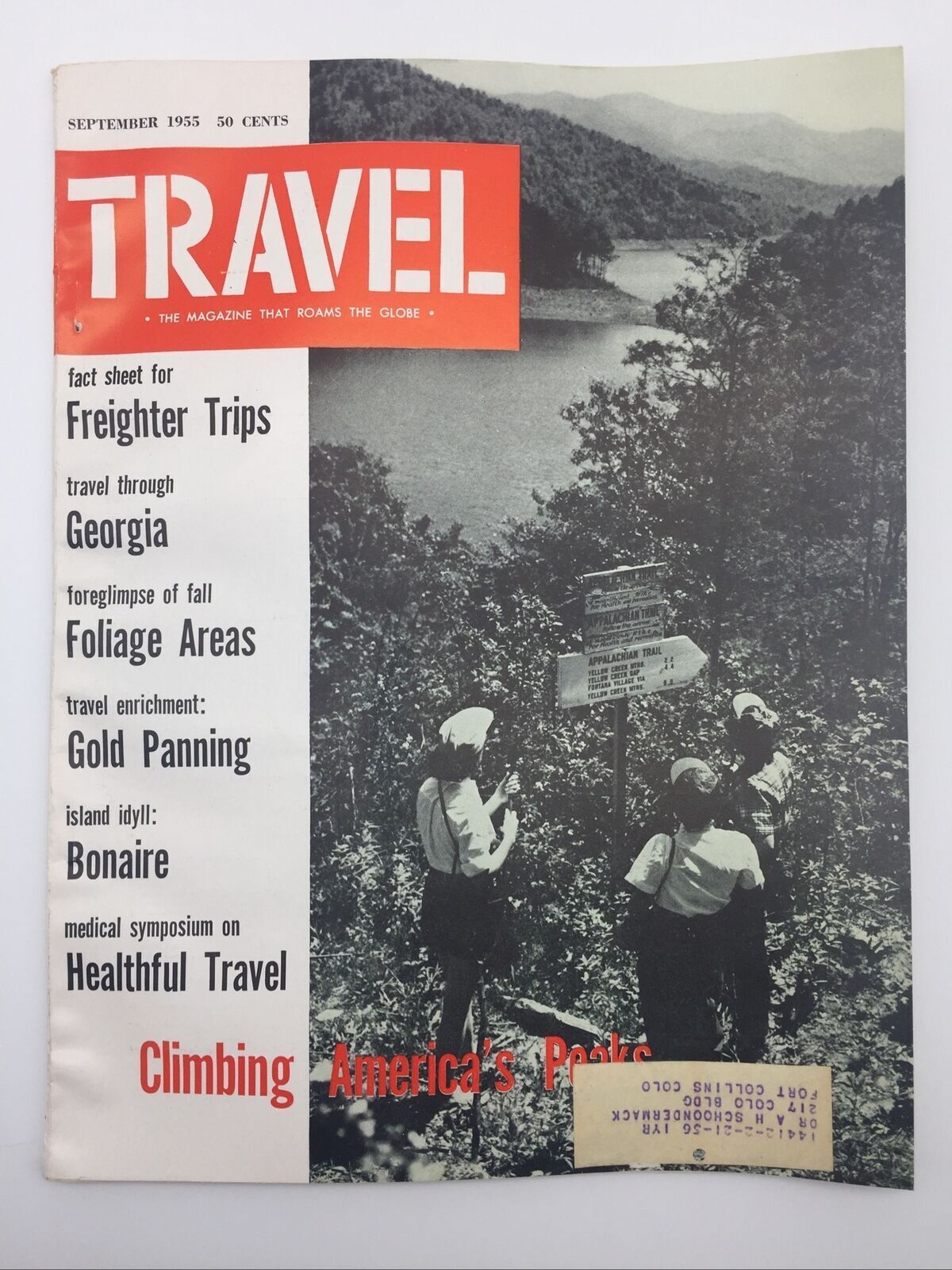 1955 September Travel Magazine GA Fall Foliage Gold Panning Bonaire Climbing