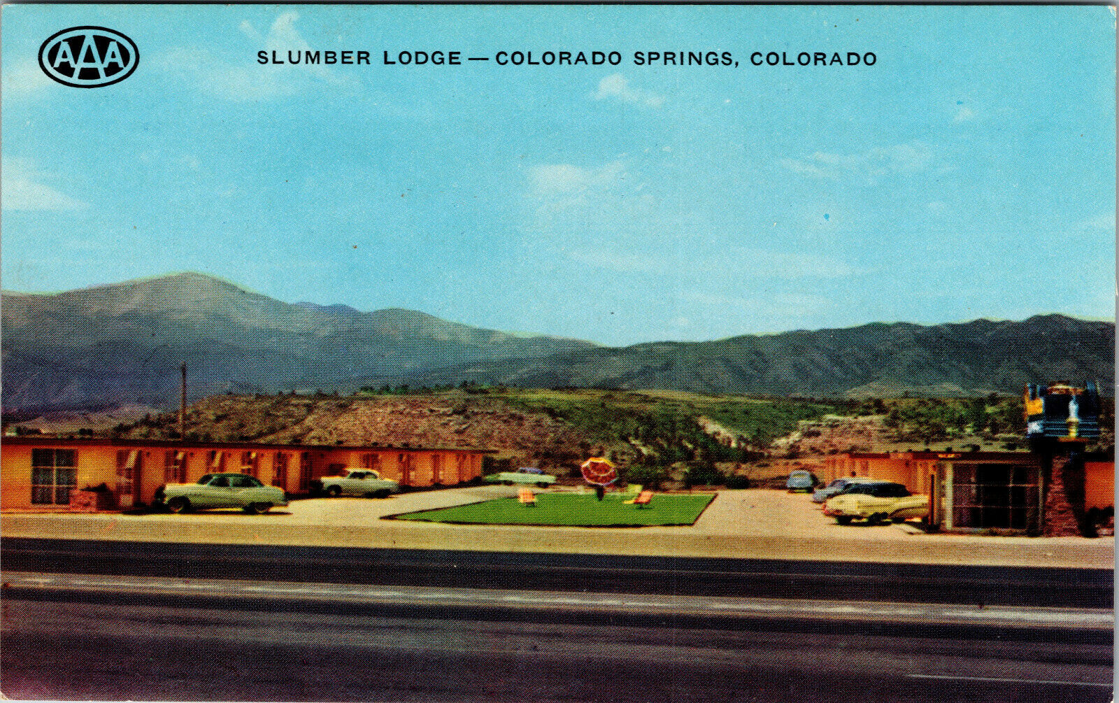 Slumber Lodge Colorado Springs Colorado 1940's Or 50's Chrome Postcard