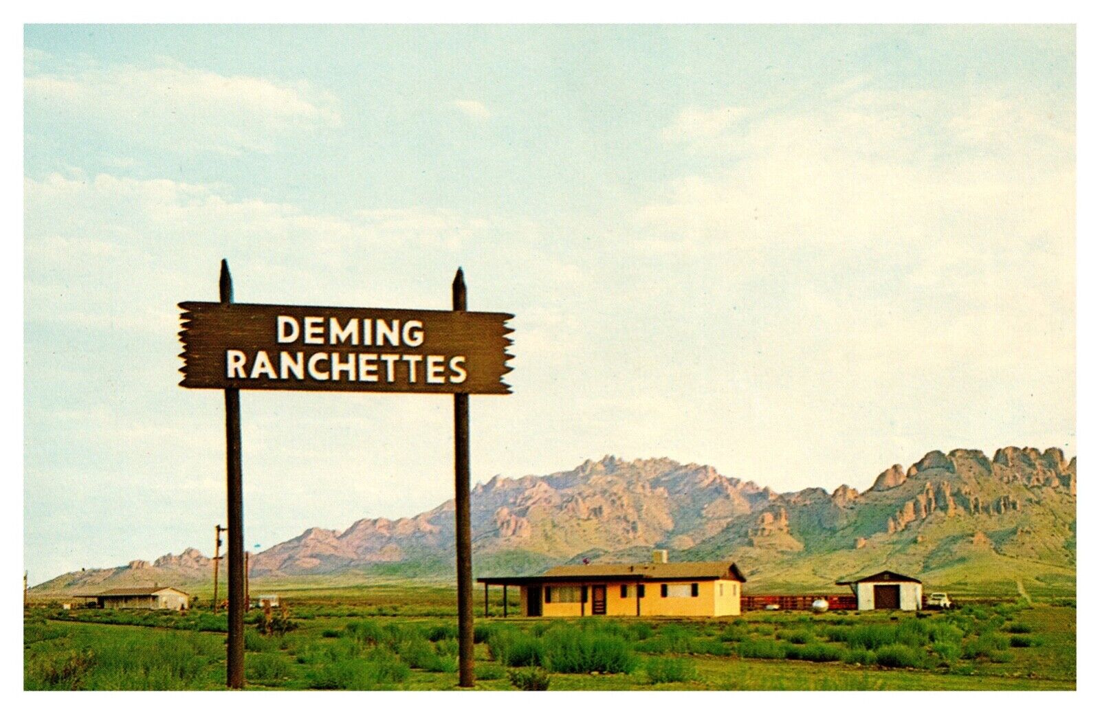 Deming NM New Mexico Ranchettes Florida Mountains Chrome Postcard