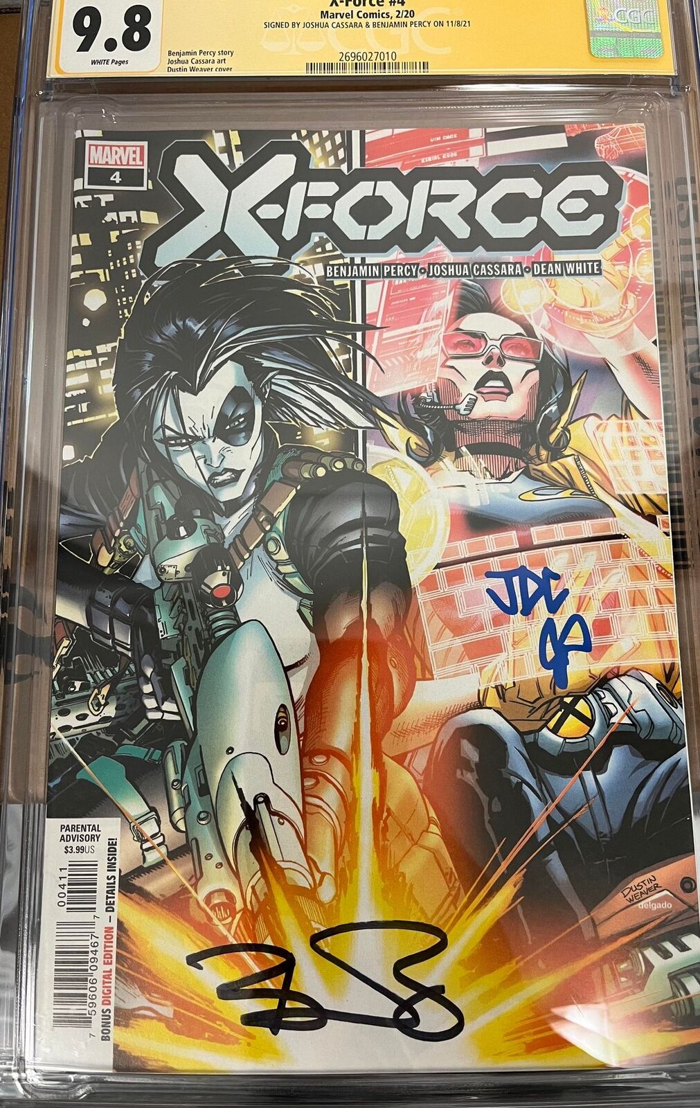 CGC 9.8 Signature Series X-Force #4 Signed by Joshua Cassara & Benjamin Percy