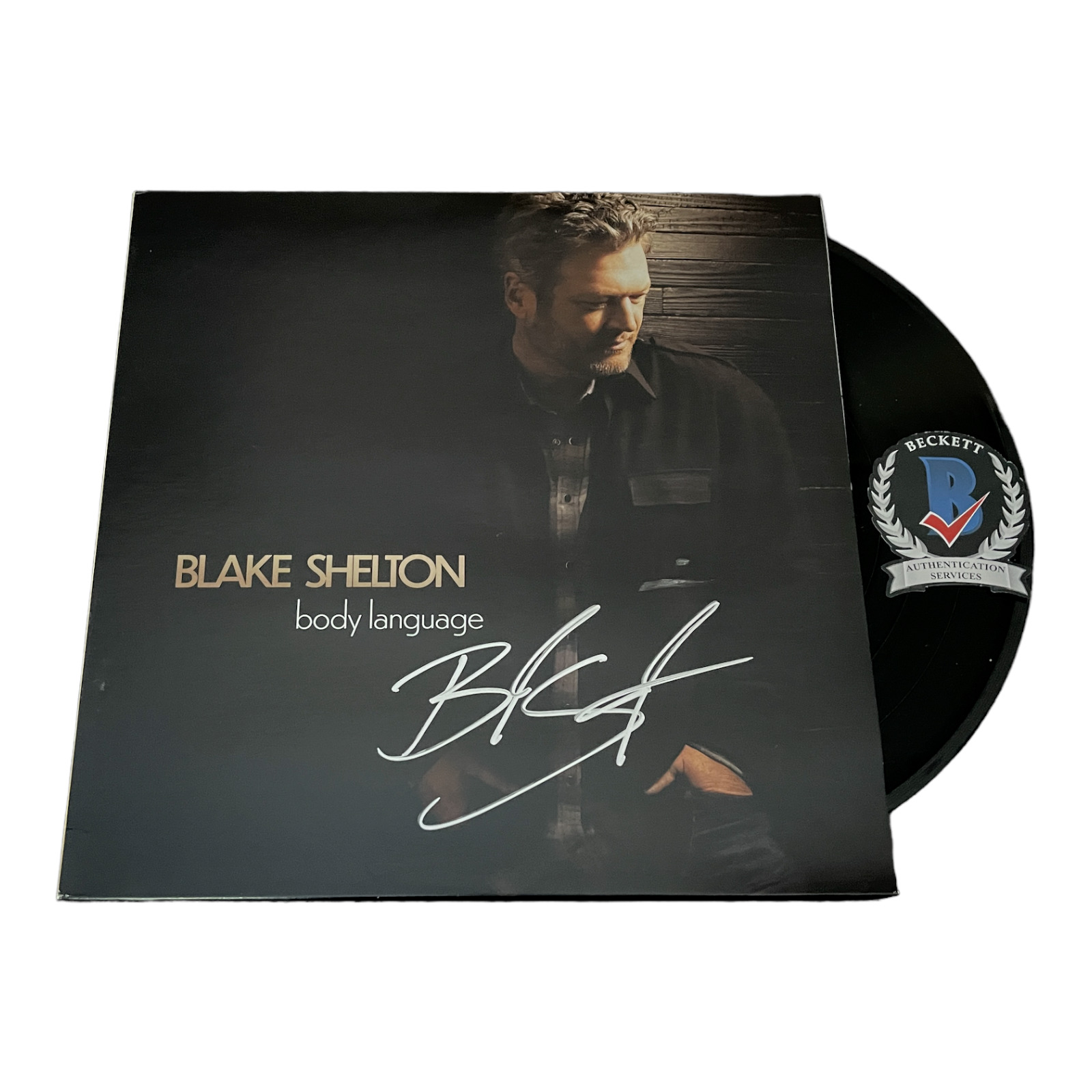 BLAKE SHELTON SIGNED AUTOGRAPH 'BODY LANGUAGE' LP VINYL BECKETT