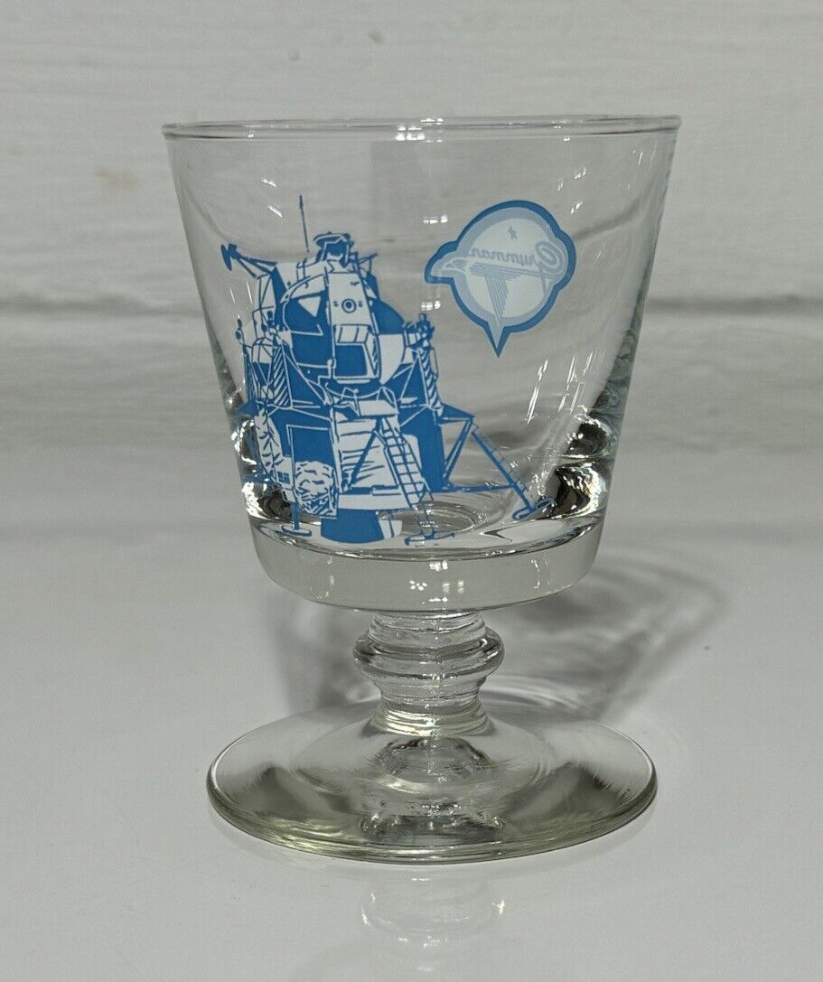 Vintage Grumman Lunar Module Cocktail Serving Glass Rare HTF Excellent Condition