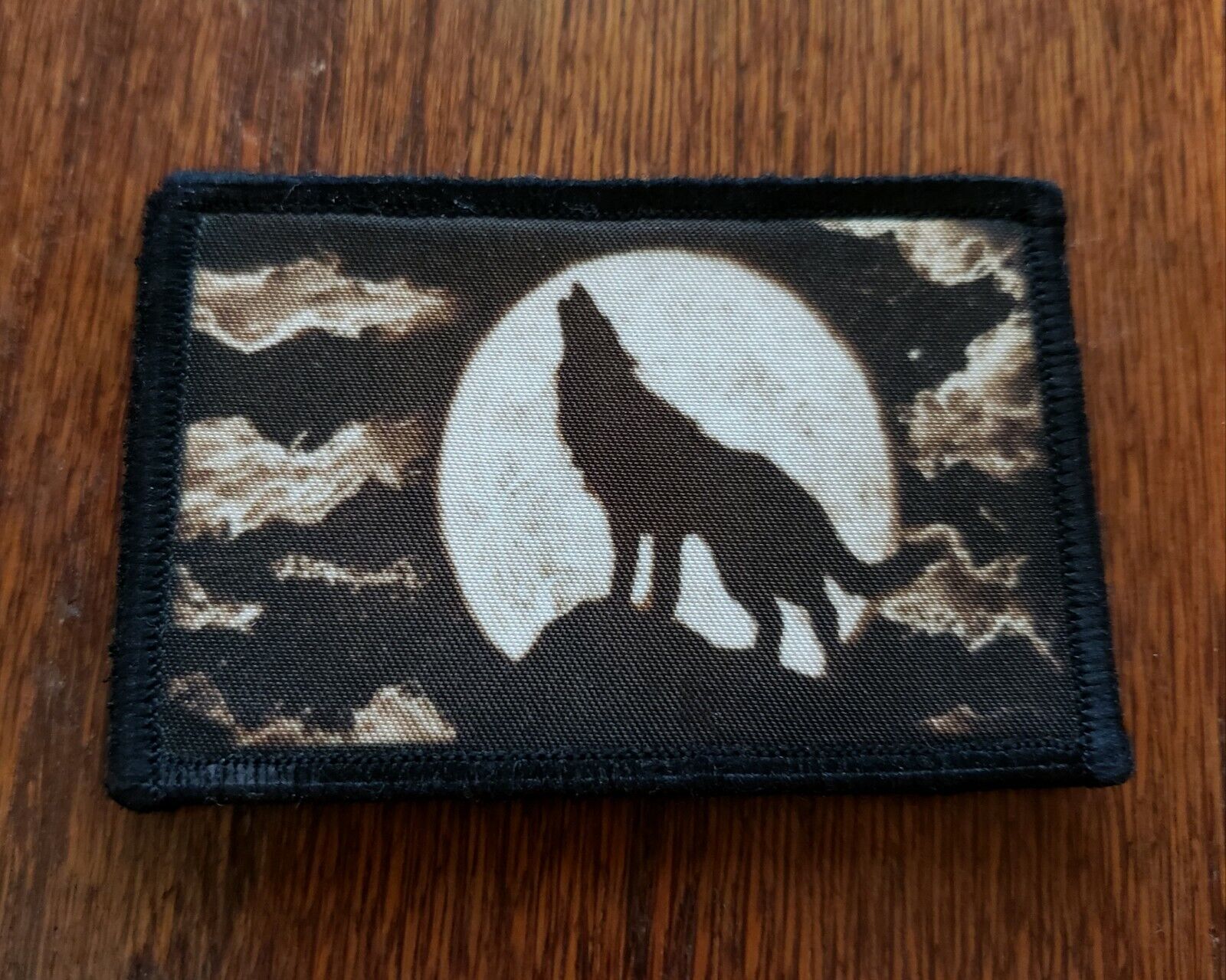 Lone Wolf Morale Patch Tactical Military Army Badge Flag USA Hook