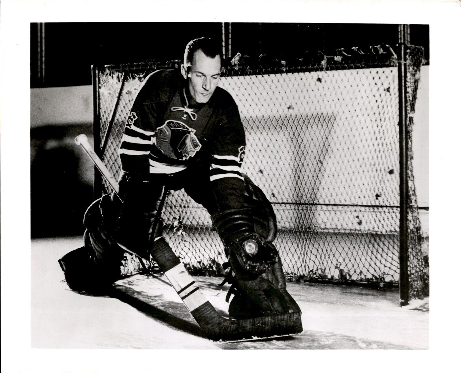 PF19 Original Photo AL ROLLINS 1952-57 CHICAGO BLACKHAWKS NHL ICE HOCKEY GOALIE