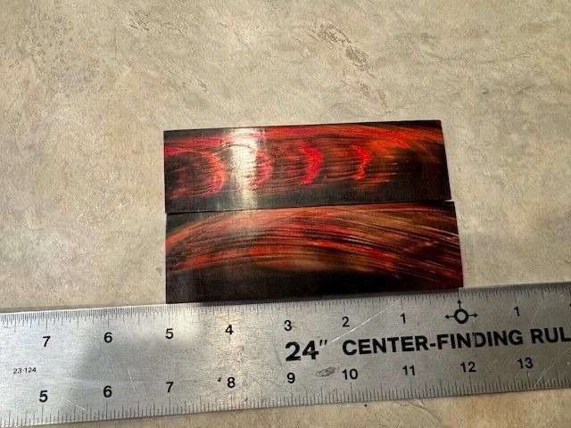 BEAUTIFUL RED COLORED BUFFALO HORN KNIFE HANDLE MATERIAL BLANK SCALES