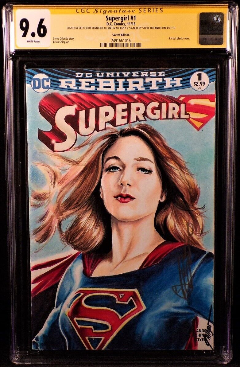 SUPERGIRL #1 CGC SS 9.6 NM+ ORIGINAL ART SKETCH SUPERMAN KARA MELISSA BENOIST DC
