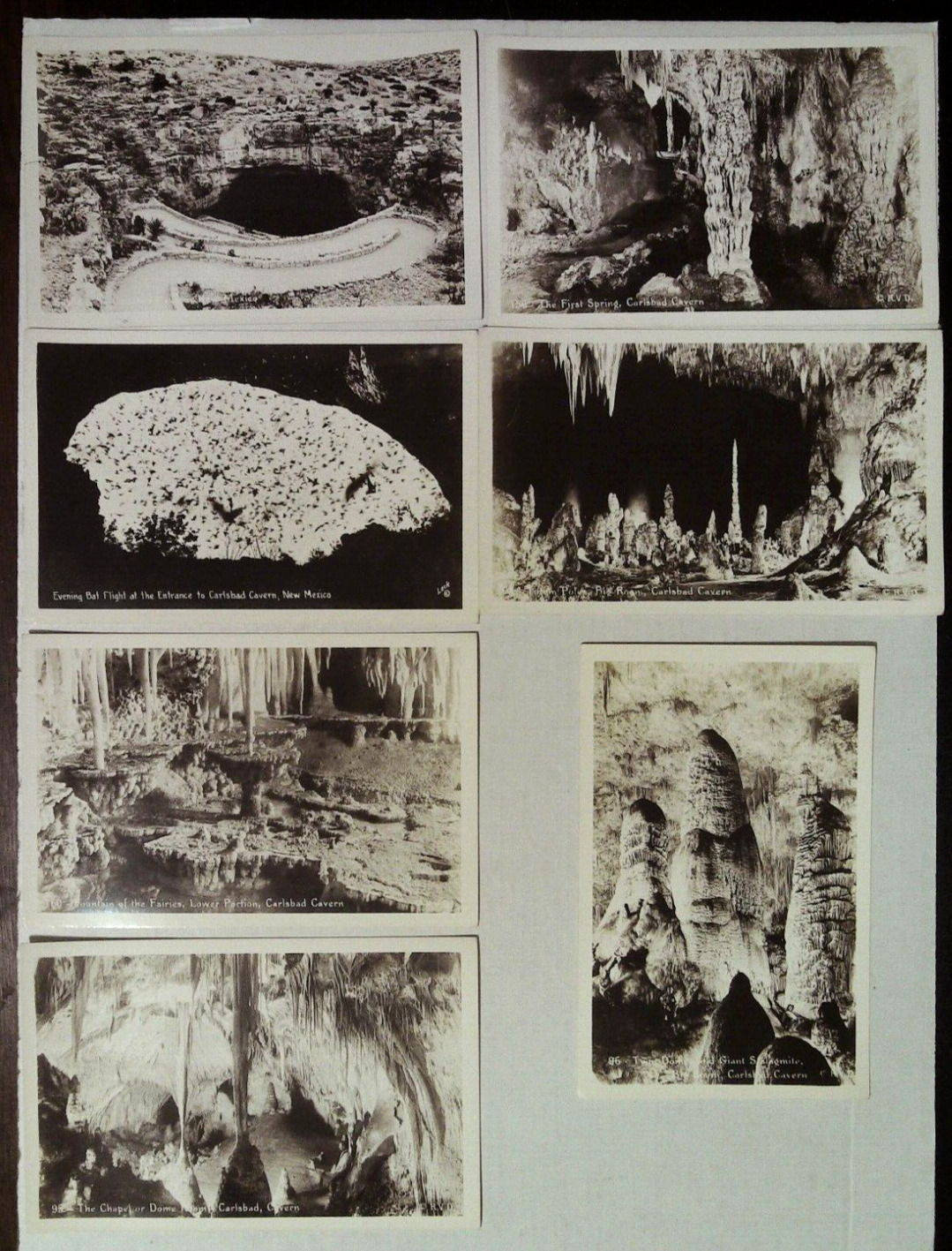 1930's CARLSBAD CAVERNS NEW MEXICO REAL PHOTO POSTCARD LOT 9 POSTCARDS