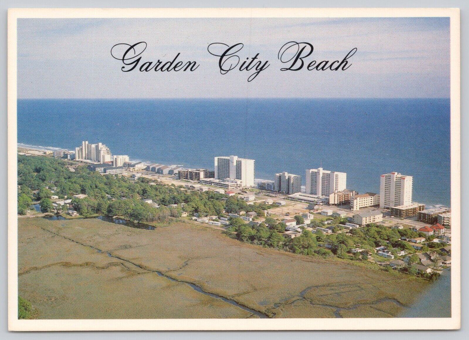 Aerial View of Garden City Beach SC South Carolina Continental Postcard