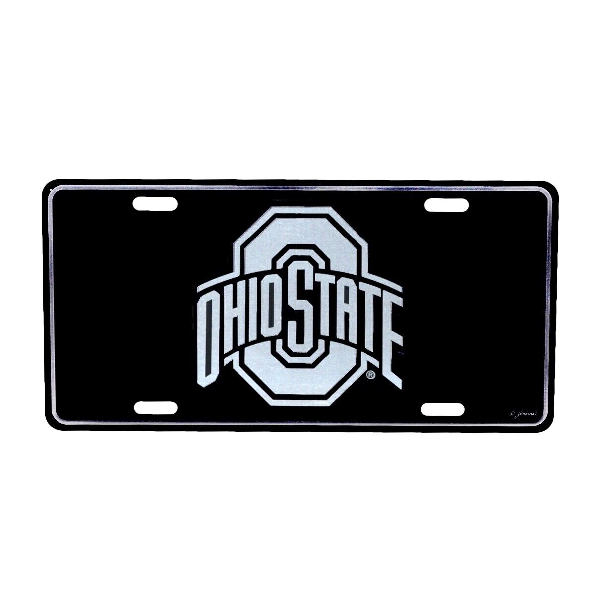 THE Ohio State University Black Mirrored License Plate OSU Buckeyes Car Auto Tag