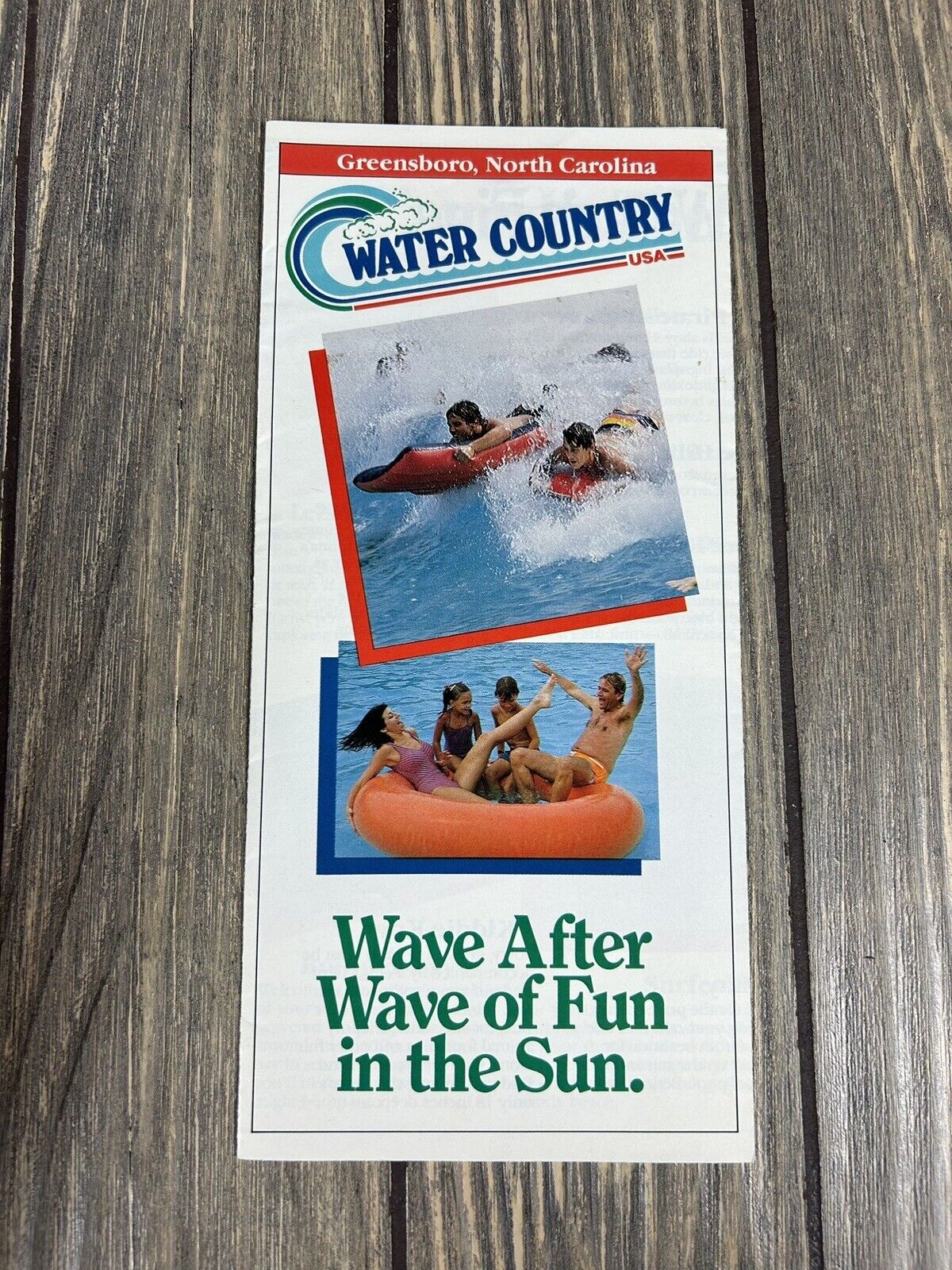 VTG Greensboro North Carolina Water Country USA Brochure Pamphlet Souvenir