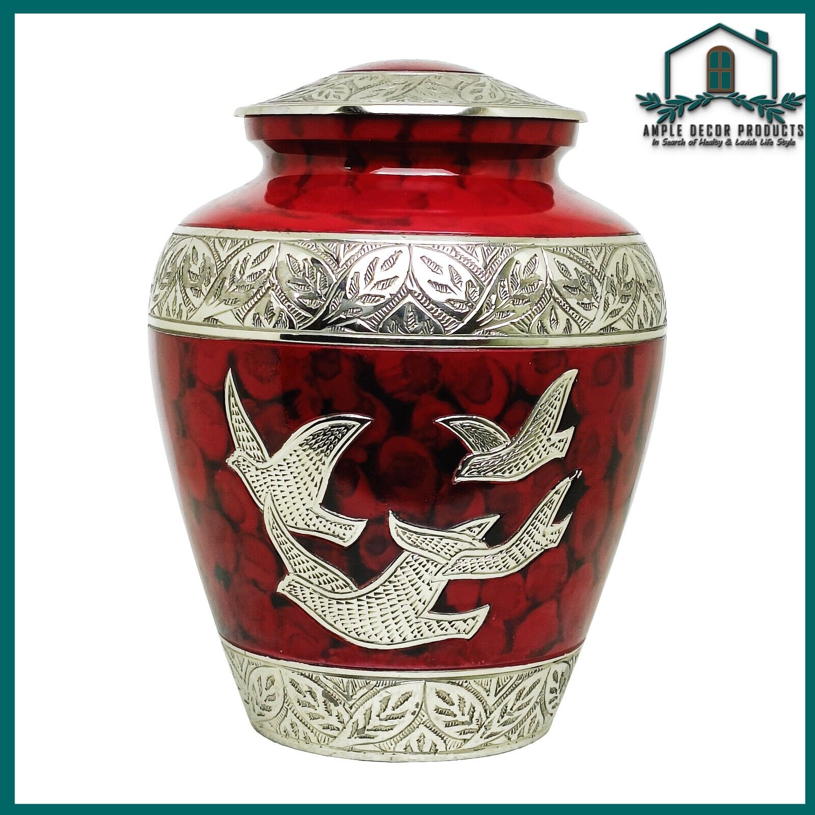 Flying Eagle Adult Large Red Cremation Urns for Human Ashes Male & Female Urn
