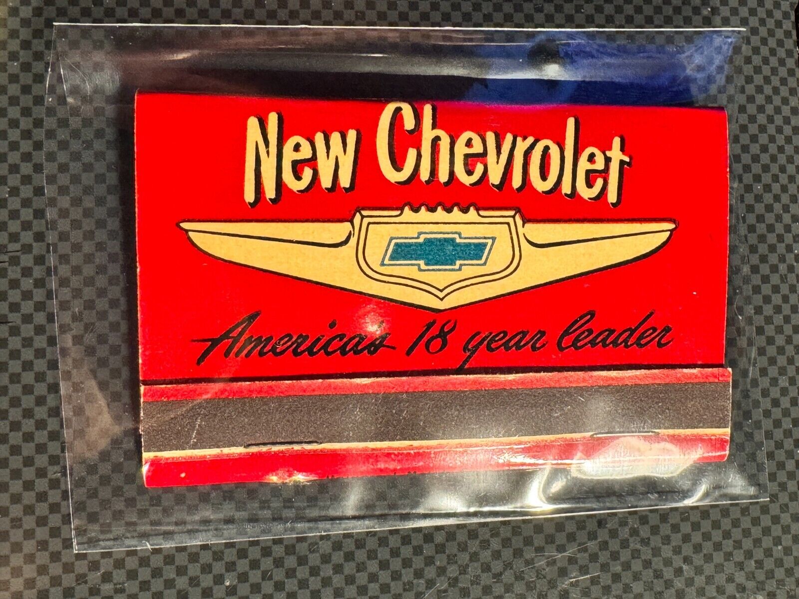 MATCHBOOK - NEW CHEVROLET - AMERICA'S 18 YEAR LEADER - GARNER MOTORS - UNSTRUCK
