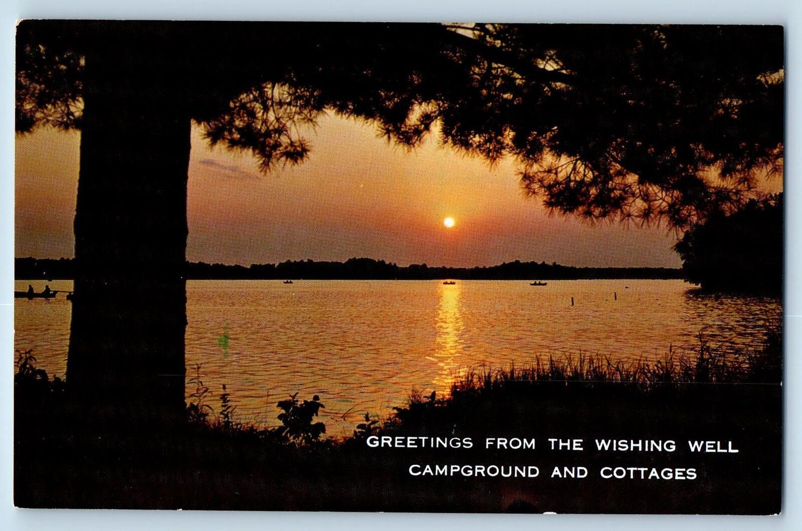 c1950\'s Greetings From The Wishing Well Campground Scene Correspondence Postcard