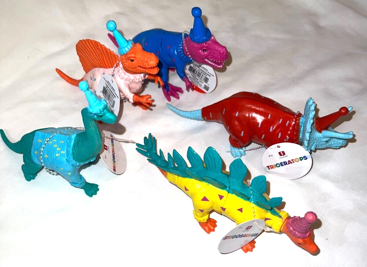 Lot of 5 ANKYO Dinosaur Birthday toys Cake toppers or take home gifts NEW w/tags