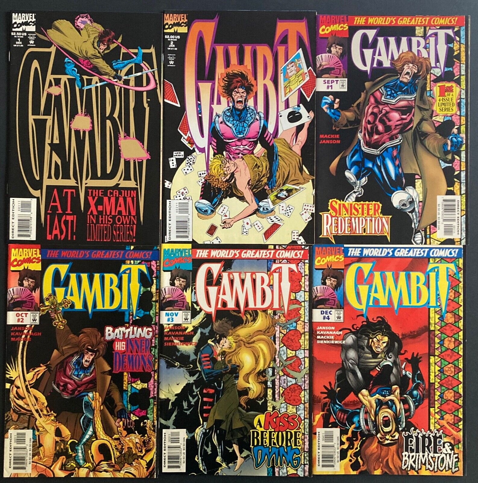 GAMBIT vol. 1 #1-2; vol. 2 #1-4 (Marvel 1996) mini-series by Mackie & Weeks