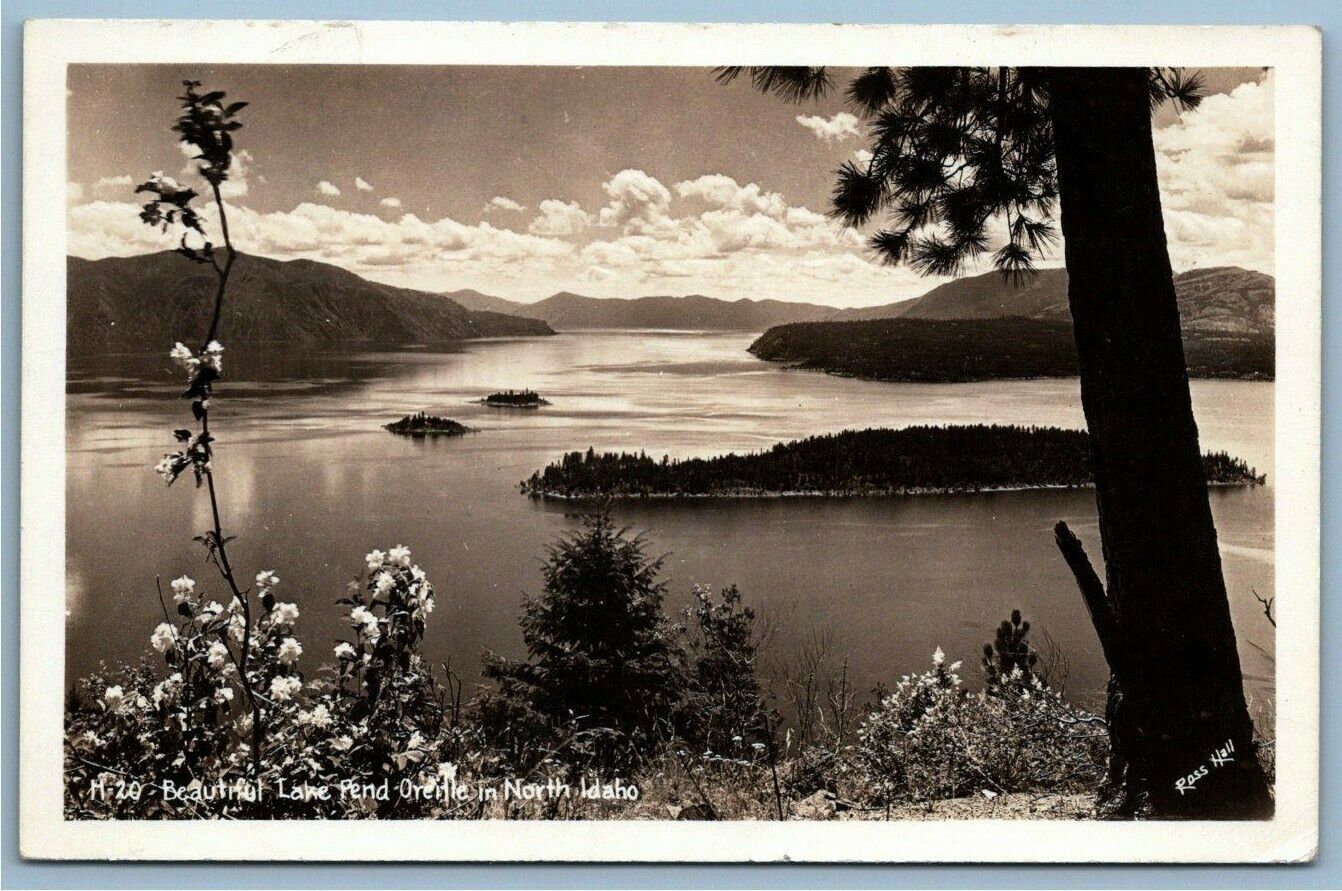 RPPC Postcard~ Beautiful Lake Pend Oreille~ Northern Idaho~ By Ross Hall