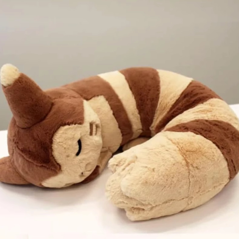 Anime Furret Plush U Shape Neck Brown Pillow Cushion Stuffed Doll Gift New Stock