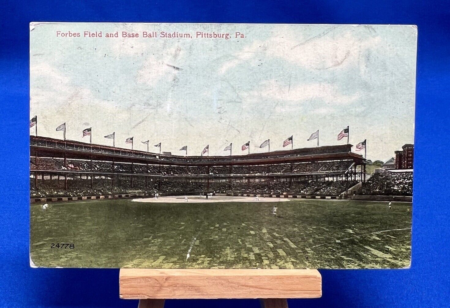 Antique Postcard Forbes Field and Base Ball Stadium Pittsburg, PA Posted 1909