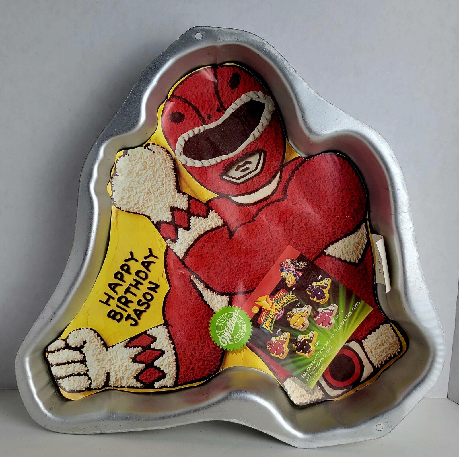 Vintage 1994 Wilton Mighty Morphin Power Rangers Cake Mold Red Ranger Art Saban 