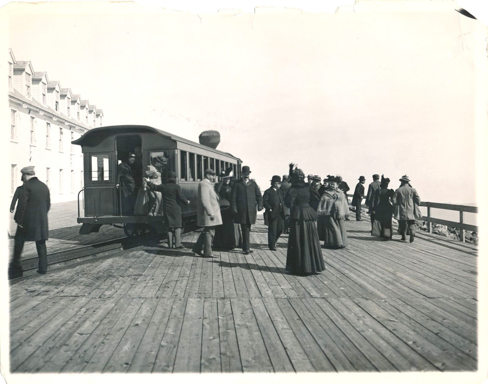 Antique Press Photo 8x10  - Train at the base of Mount Washington 1929
